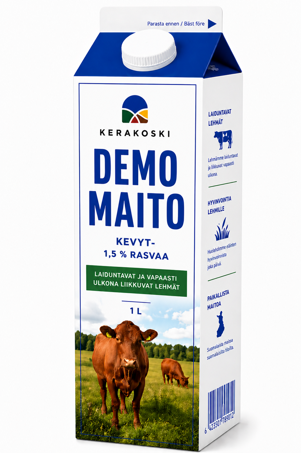 Demo Maito 1 litran pakkaus